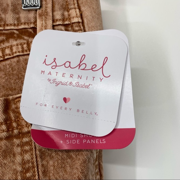 Isabel Maternity Acid Wash Carpenter Highest Rise Shorts Comfort Stretch New Nwt - Picture 10 of 12
